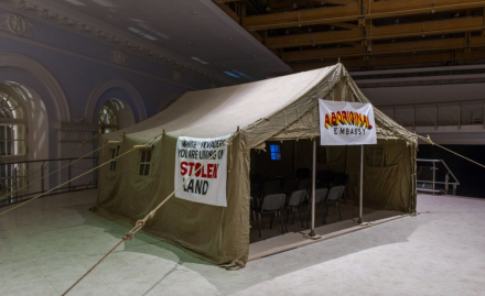 Richard Bell, Embassy (2015), via Performa