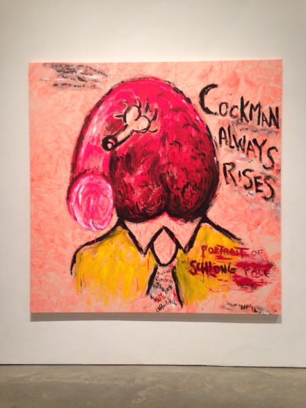 Judith Bernstein, Cockman Always Rises Orange (2015)