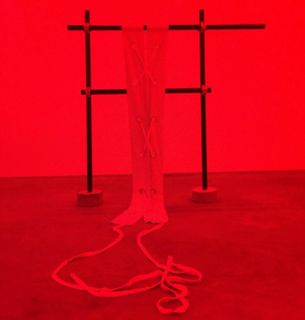 Lizzy Bougatsos, Window Dressing (2016), via Rae Wang for Art Observed