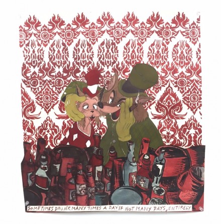 Marcel Dzama & Raymond Pettibon, The drunkards (2015)