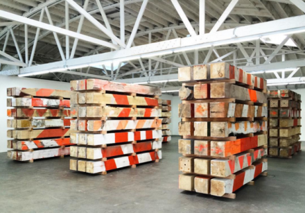 Marianne Vitale, Beam Work (2016), via Art Observed