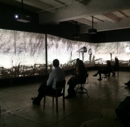 William Kentridge, More Sweetly Play the Dance (2015), via Art Observed