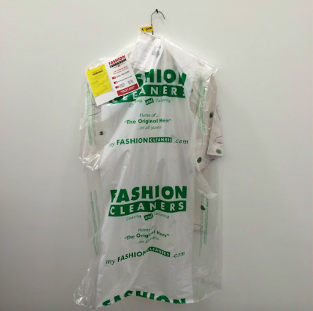 Calvin Marcus, Martini Shirt (Fashion Cleaners "Cleaning and Tailoring") (2015), via Art Observed