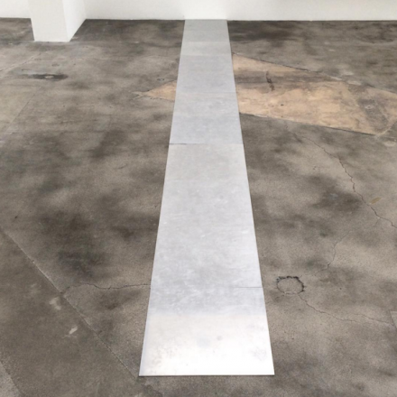 Carl Andre, Eleventh Aluminum Cardinal, Tokyo (1978), via Art Observed