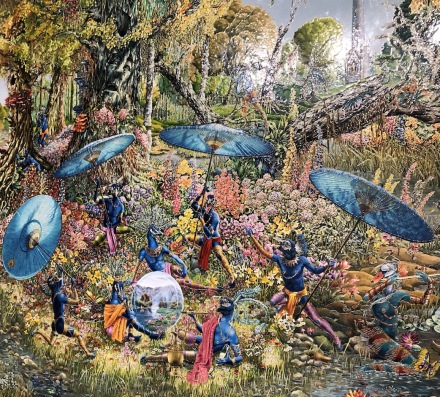 Raqib Shaw, Lament on Narscissus to Icarus (Detail) (2017-2018), via Art Observed