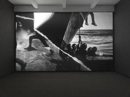 Robert Longo, Icarus Rising (detail) (2019), via Metro Pictures