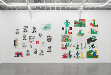 Raymond Pettibon, Frenchette (Installation View), via David Zwirner