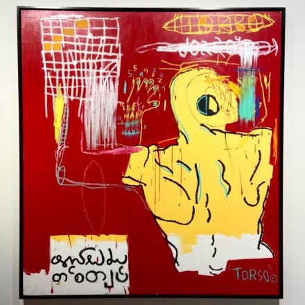 Jean-Michel Basquiat at Helly Nahmad, via Art Observed