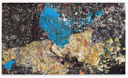 Mark Bradford, Sapphire Blue(2019), via Hauser & Wirth