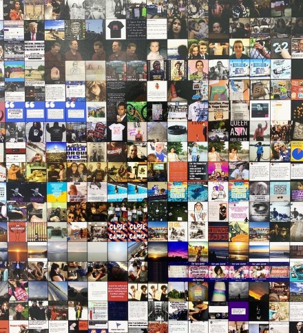 Rafael Lozano-Hemmer (detail) at bitforms, via Art Observed