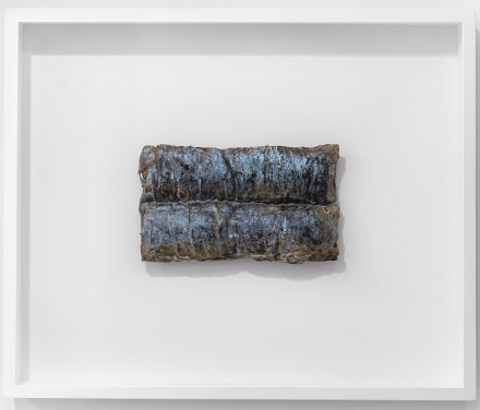 Untitled, approx. 1979, quilt object, textile, mother of pearl.