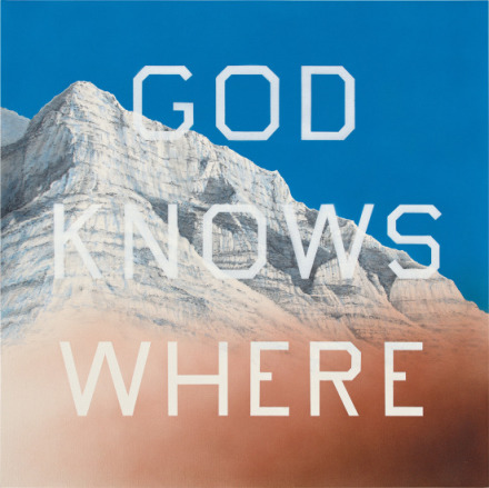 Ed Ruscha, God Knows Where (2014), via Phillips
