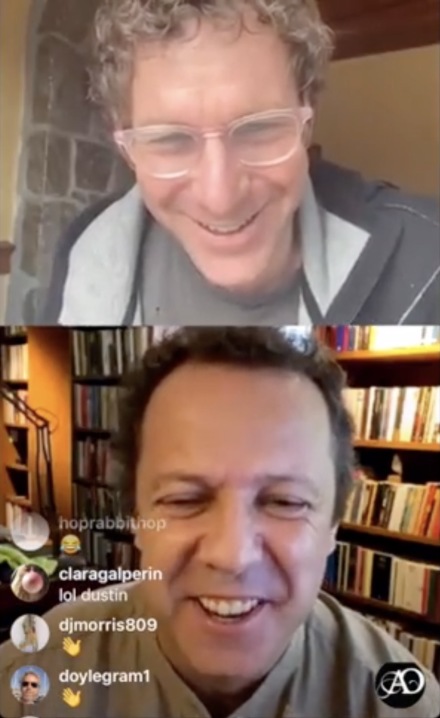 Dustin Yellin and Vik Muniz Converse on Instagram Live, via Art Observed