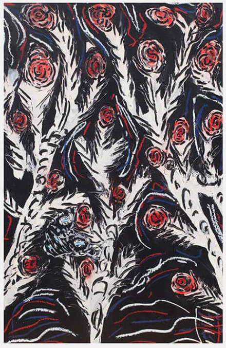 Thornton Dial, Running Thru The Roses (1990), via ZQ.jpg