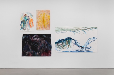 Raymond Pettibon, Pacific Ocean Pop (Installation View), via Regen Projects