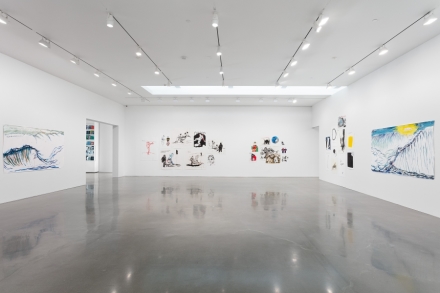 Raymond Pettibon, Pacific Ocean Pop (Installation View), via Regen Projects