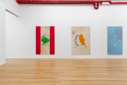 Fredrik Vaerslev, World Paintings (Installation View), via Andrew Kreps