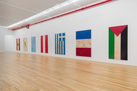 Fredrik Vaerslev, World Paintings (Installation View), via Andrew Kreps