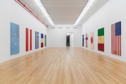 Fredrik Vaerslev, World Paintings (Installation View), via Andrew Kreps