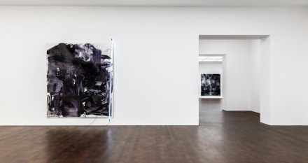 Mary Weatherford, Train Yards (Installation View), via Gagosian