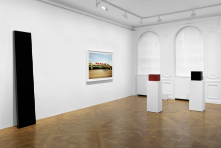 William Eggleston and John McCracken, True Stories (Installation View), via David Zwirner