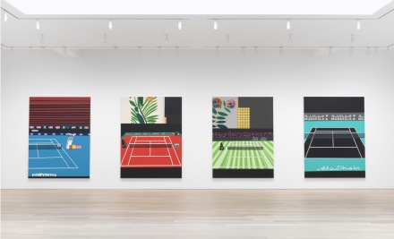 Jonas Wood, Four Tennis Courts (Installation View), via Gagosian
