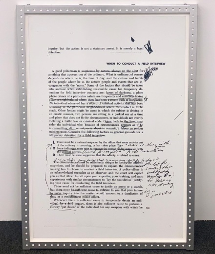 Cady Noland, The Clip-On Method (Installation View), via Art Observed