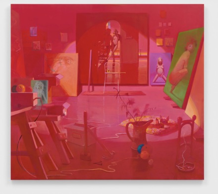 Lisa Yusakavage, Pink Studio (Rendezvous) (2021), via David Zwirner