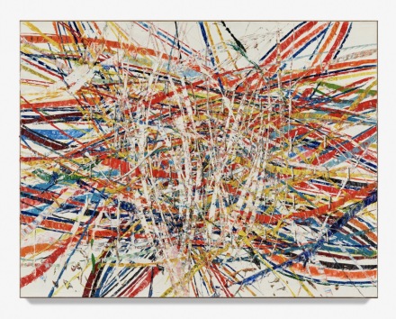 Mark Grotjahn, Untitled (Backcountry Capri 54.35) (2021), via Blum & Poe