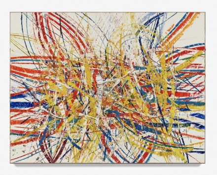 Mark Grotjahn, Untitled (Backcountry Capri 54.40) (2021), via Blum & Poe