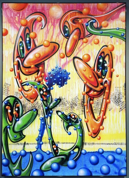 Kenny Scharf at Totah, via Art Observed
