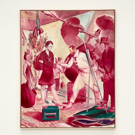 Neo Rauch, Der Anstoß (2021), via Art Observed