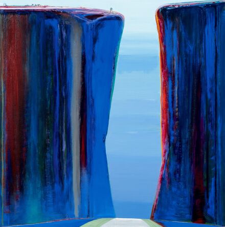 Wayne Thiebaud, Canyon Pass (2019), via Acquavella