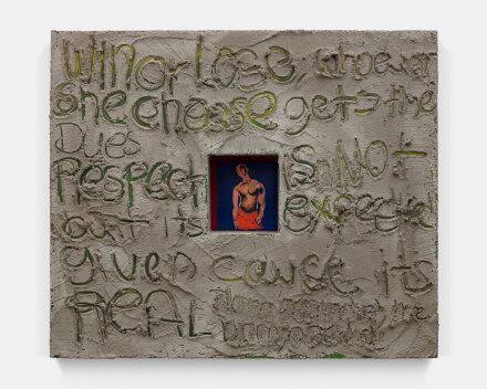 Alvaro Barrington, Win or losechoose (2021), via Blum & Poe