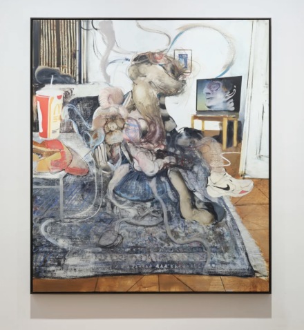 Adrian Ghenie, Figure with Remote Control (2022), via Thaddaeus Ropac