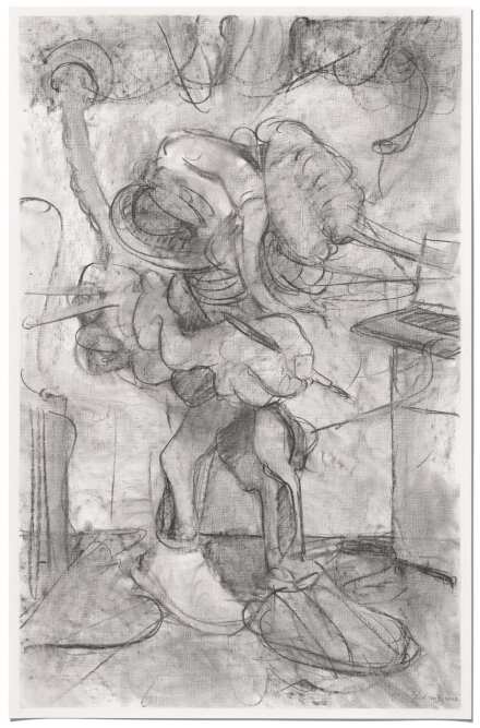 Adrian Ghenie, Study for "Studio Scene 2" 2 (2022), via Thaddaeus Ropac