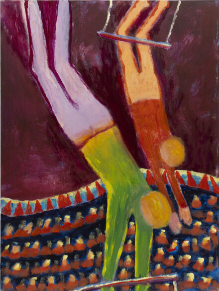 Katherine Bradford, Trapeze Artists (2023), via Campoli Presti