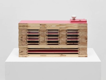 Christian Marclay, Horizontal Cuts (Pink Door) (2023), via White Cube