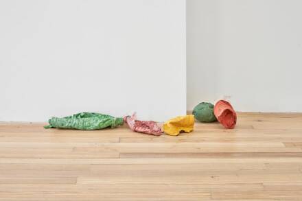 Michael Dean, Four Fuck Sakes (Installation View), via Andrew Kreps